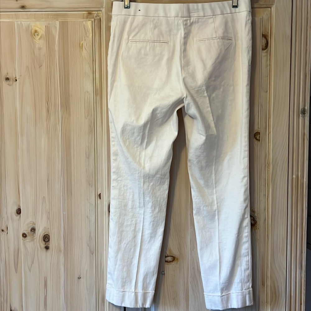 Ann Taylor linen cotton blend white cuffed pants - Picture 3 of 9
